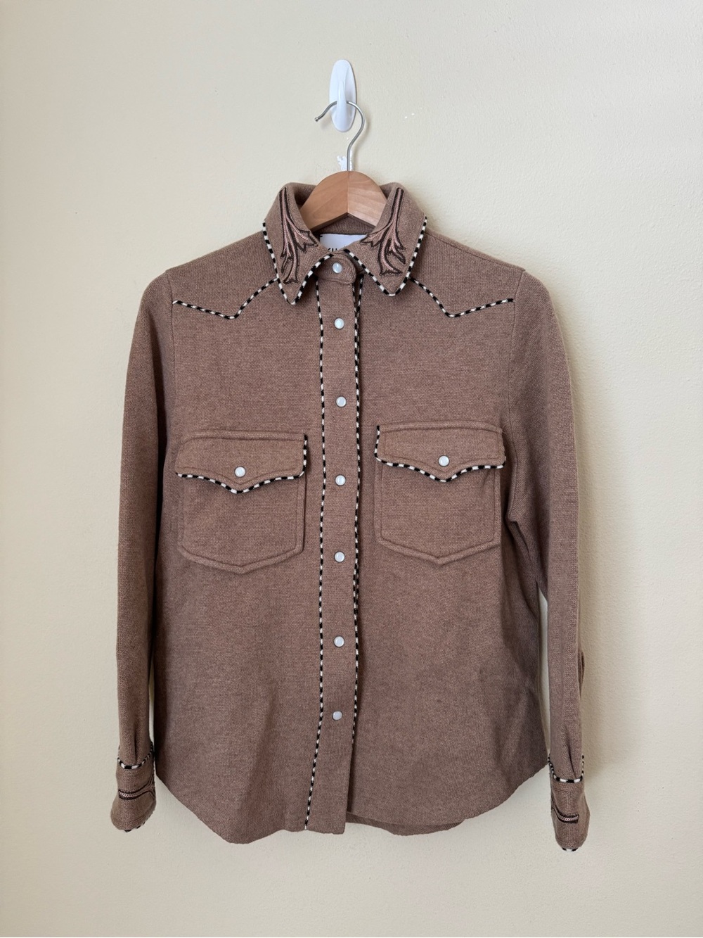 Kujten New Barbara Cashmere Shirt Jacket Camel Size 1
